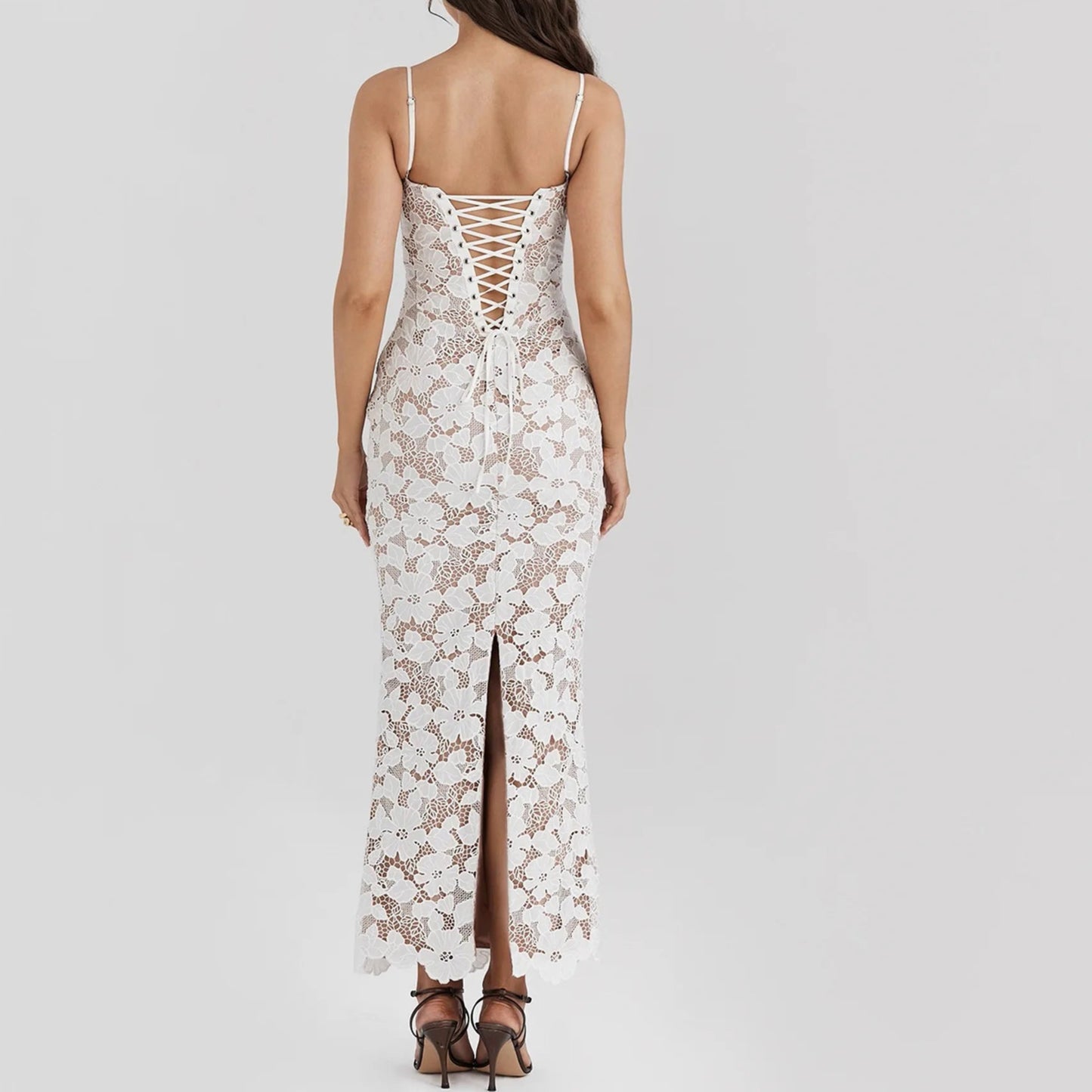 Women's Evening Dress Elegant Lace Up Long Maxi Dresses Party Dress Cocktail Dress