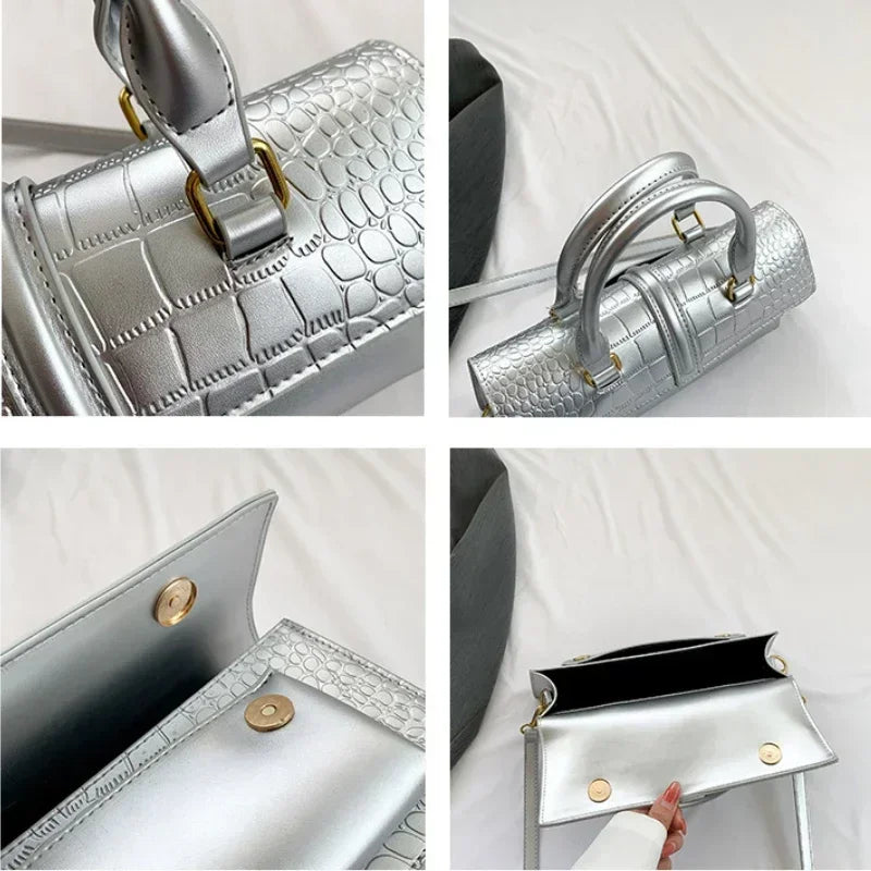 Ladies Shoulder Bag High Quality PU Stone Pattern Crossbody Bag for Women Armpit Clutch