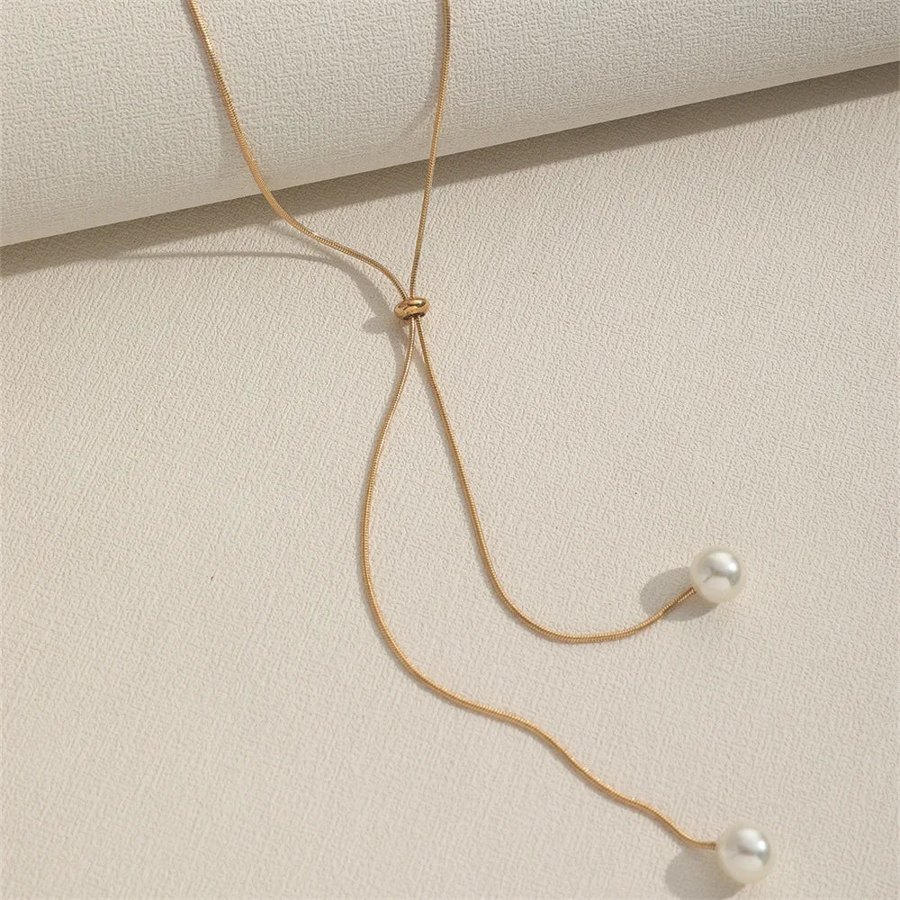 Pearl Adjustable Chain Necklace for women
