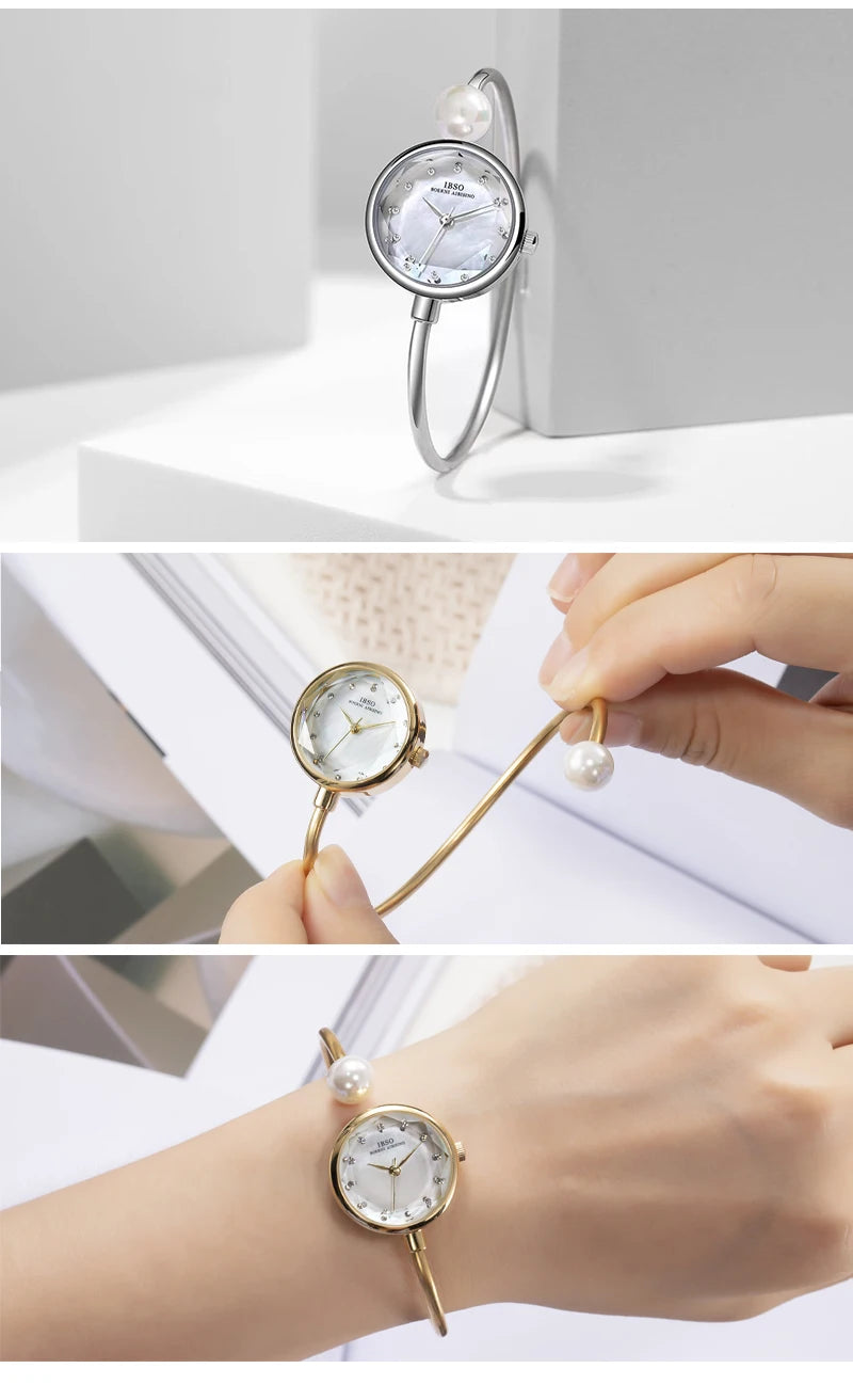 Elegant Women Bracelet Watch Luxury Diamond Waterproof Ladies Bangle Wristwatch