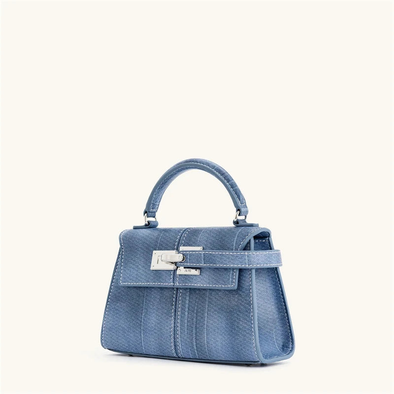 Women's Handbag Elise Designer Fashion 2025 New Denim Blue Tote Bag Small Square Crossbody Bag