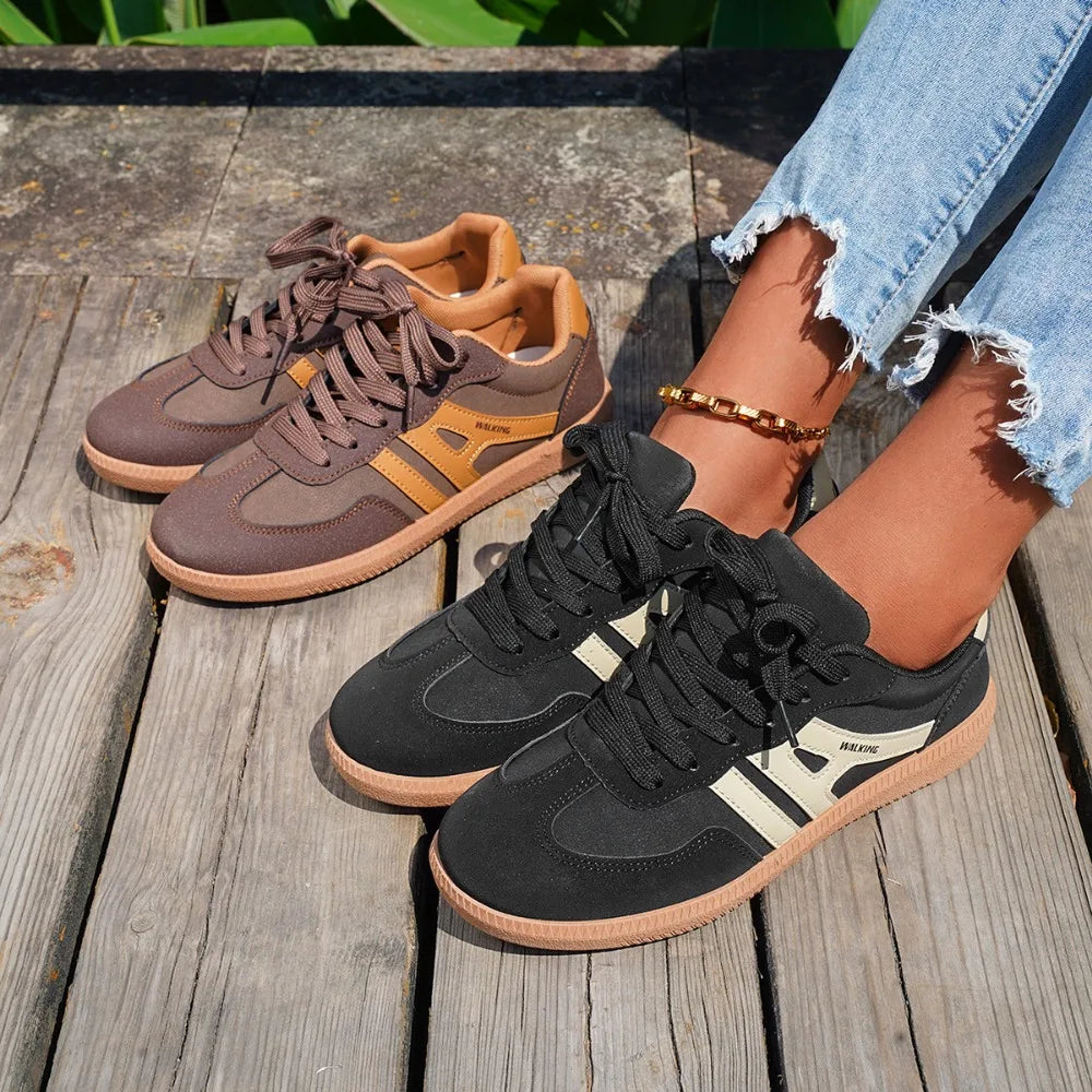 Ladies Black Sneakers Soft-soled Comfortable Shoes Women Leisure Joker Walking Shoes Tennis Shoes