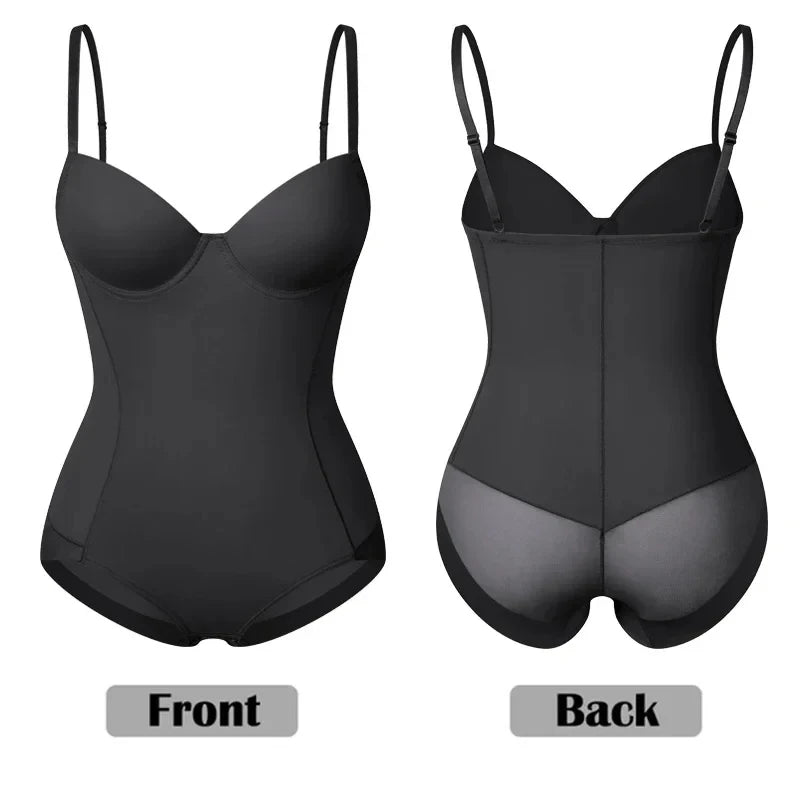 Postpartum Waist Trainer Shapewear for Women Tummy Control Dress Backless Bodysuit Tops Body Shaper with Built-in Bra