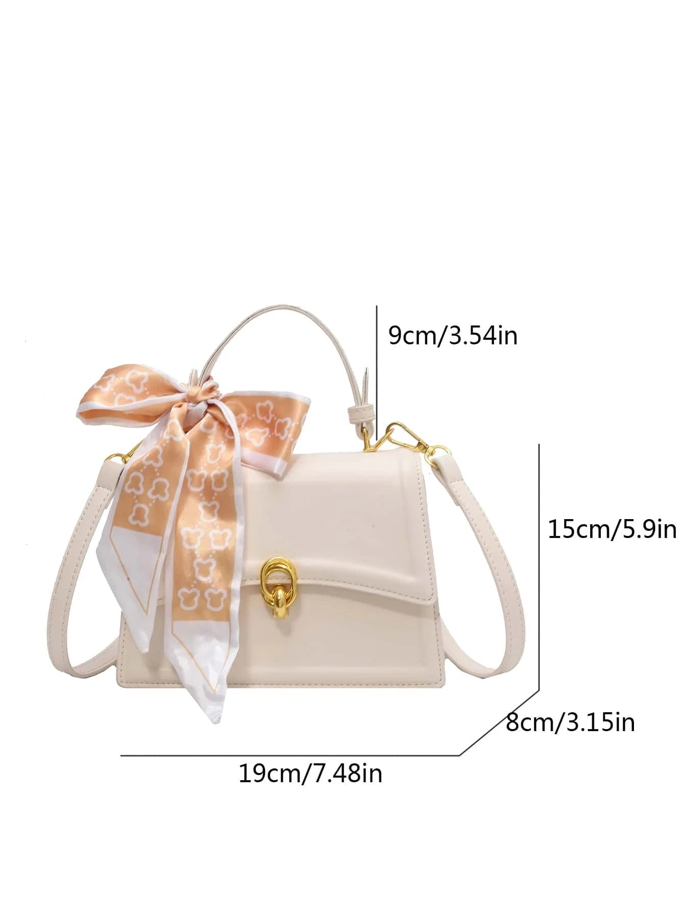 Scarf Bow Decor Lightweight Flap Bag, Business Casual Mini Women's Shoulder Bag