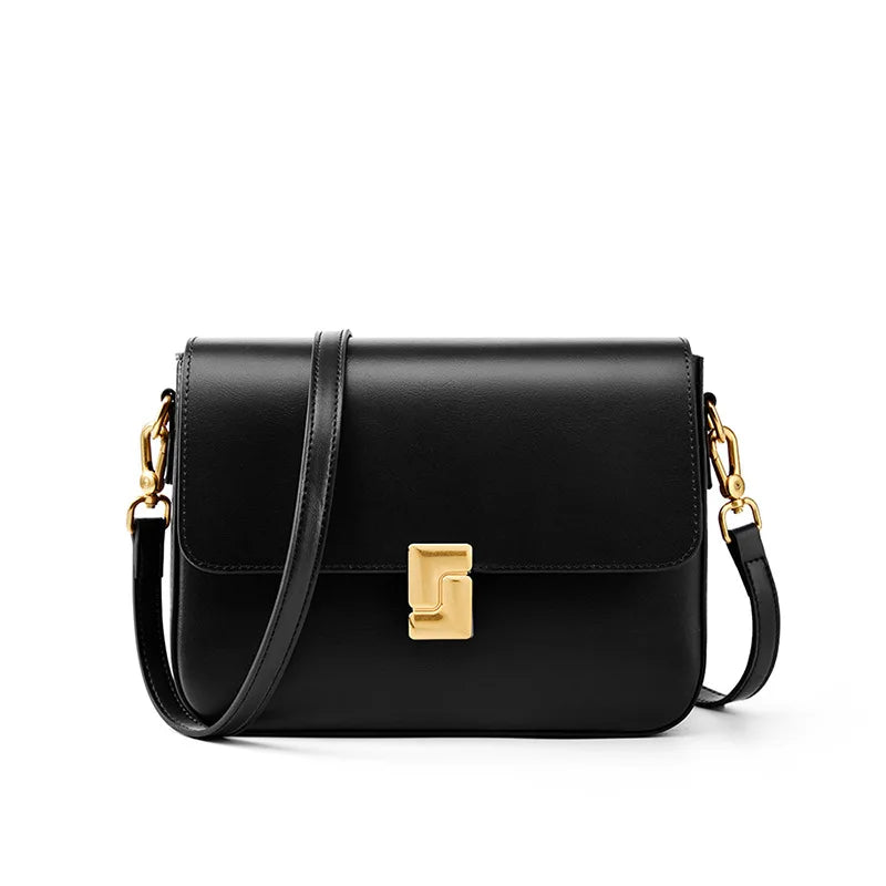 Genuine Leather Women Crossbody Bag Luxury Design Small Square Bag Cowhide Women's Bag