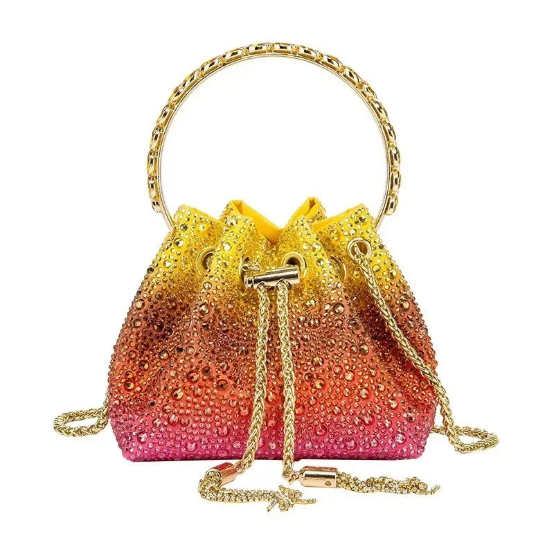 Wedding Party Clutch Purse Glitter Shiny Diamond Banquet Bag Chain Bag