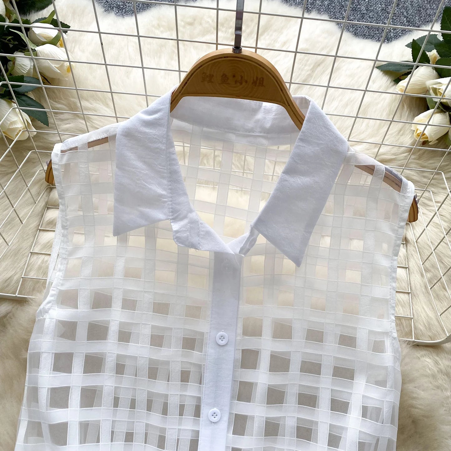 Vintage Bandage Lace Sleeveless Blouse Slim Elegant Korean Fashion Sexy Shirt