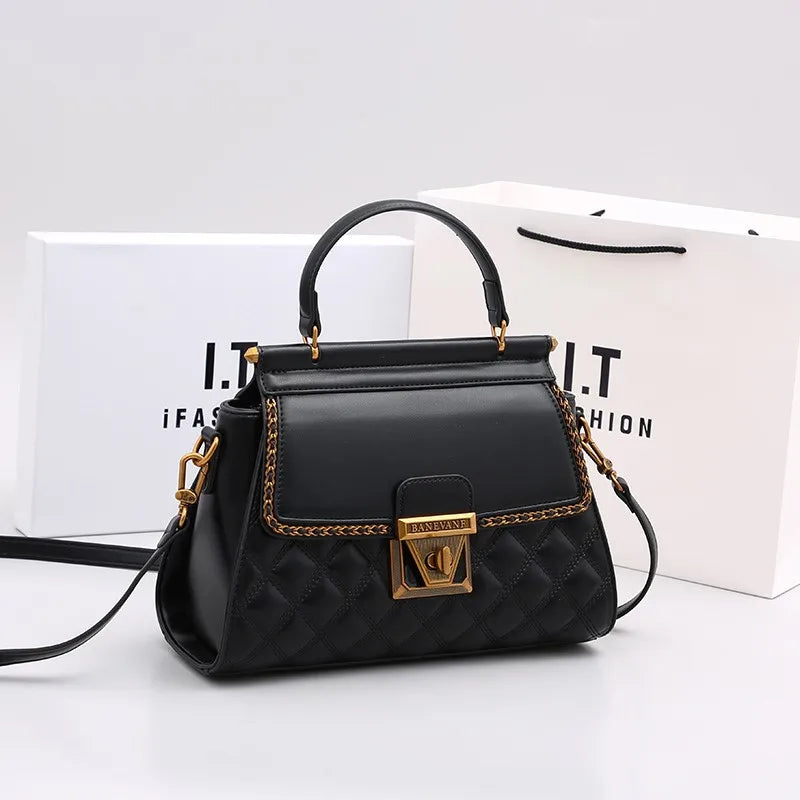 Women's handbag high-end light luxury diamond grid small square bag, shoulder and crossbody