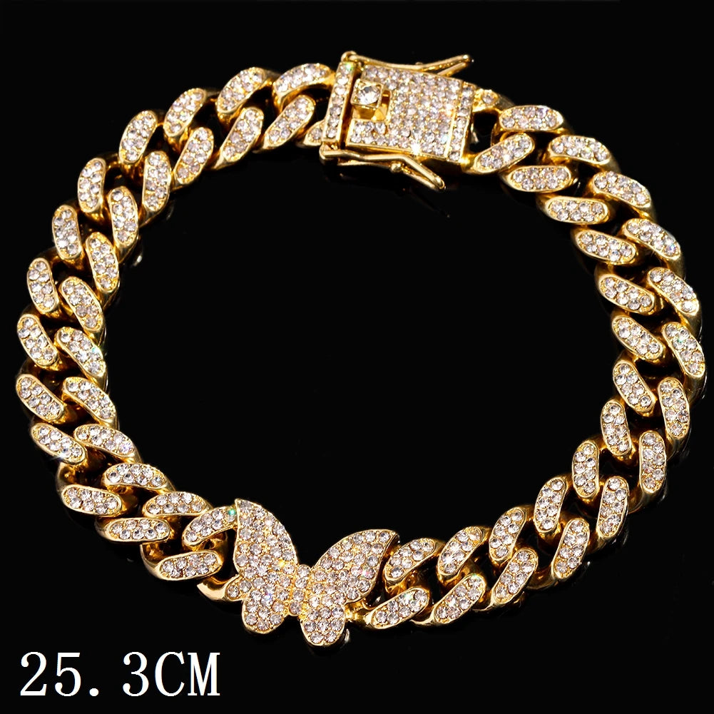 Iced Out Chunky Cuban Chain Anklets For Women