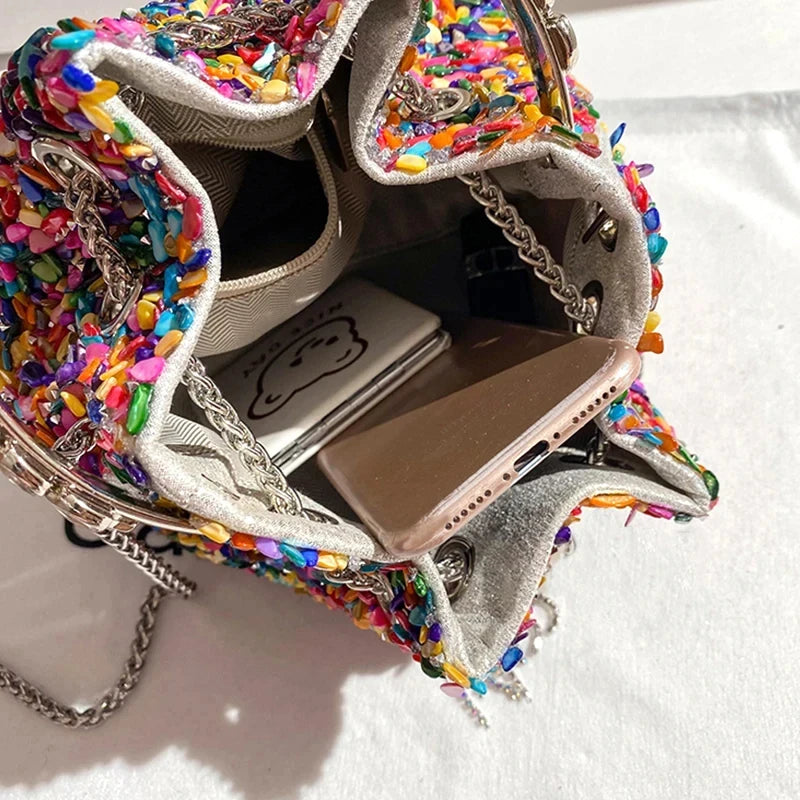 Color Tote Bag Women Luxury Designer Bags Casual Bucket Bag Banquet Makeup Bag