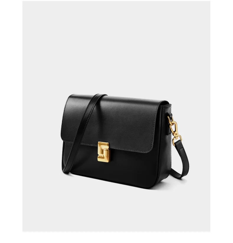 Genuine Leather Women Crossbody Bag Luxury Design Small Square Bag Cowhide Women's Bag