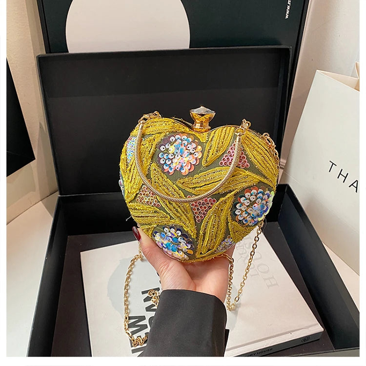 Luxury Gold Clutch Bags for Women Evening Purse Designer Crossbody Bag