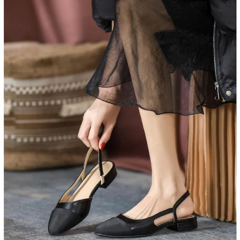 women's color blocked sandals Women Non Slip slipper Soft soled Leisure flat Comfort Low Heel Shoes