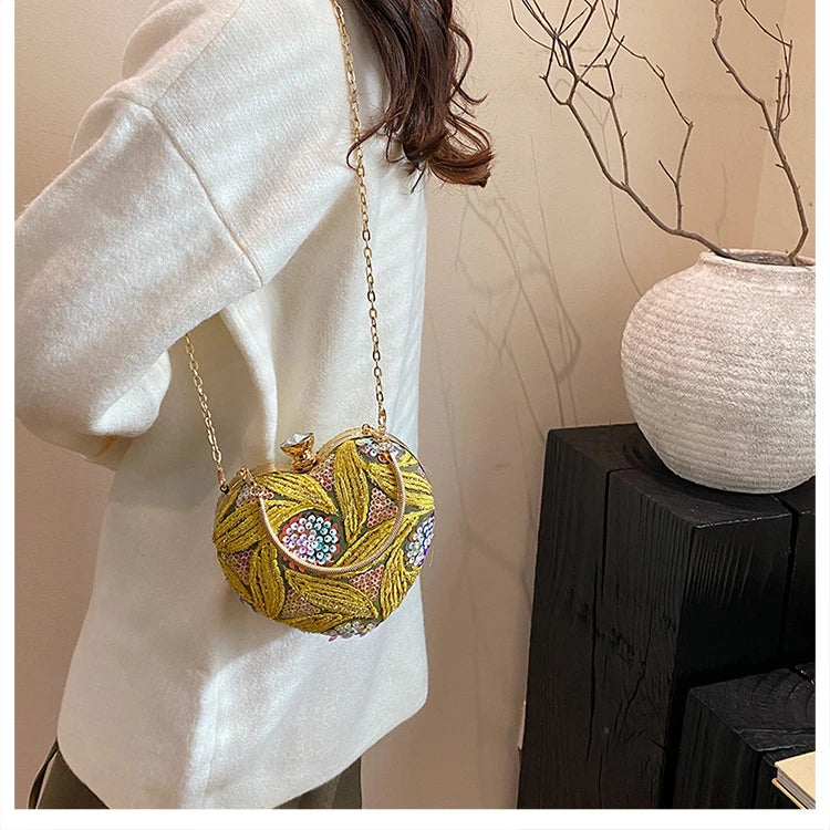 Luxury Gold Clutch Bags for Women Evening Purse Designer Crossbody Bag
