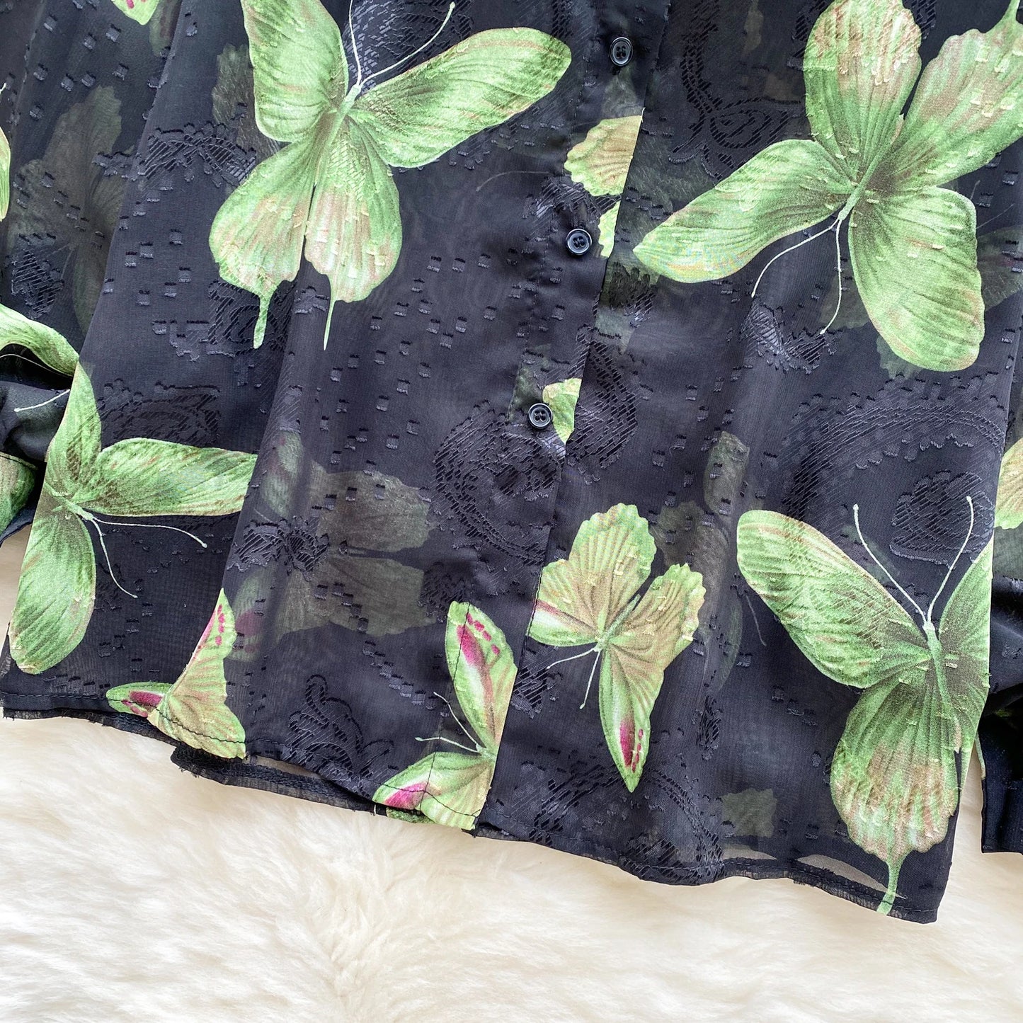 Floral Print Women Shirt Summer Lantern Sleeve Retro French Loose Blouse