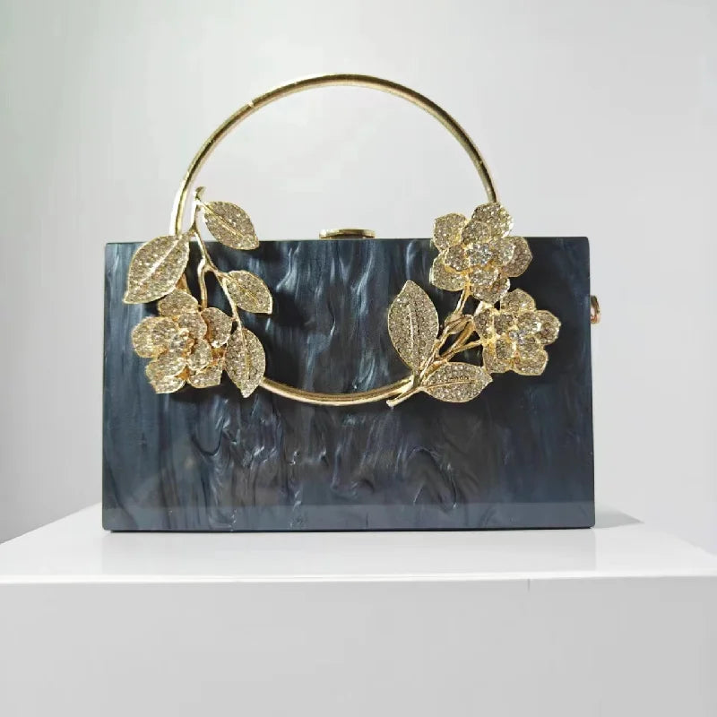 Banquet Pearlescent Acrylic Purse Women's Tote Crossbody Shoulder Square Bag