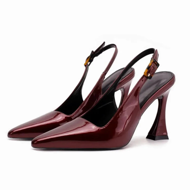 Summer Heel Sandals Fashion Pointed Toe Slingbacks Heels