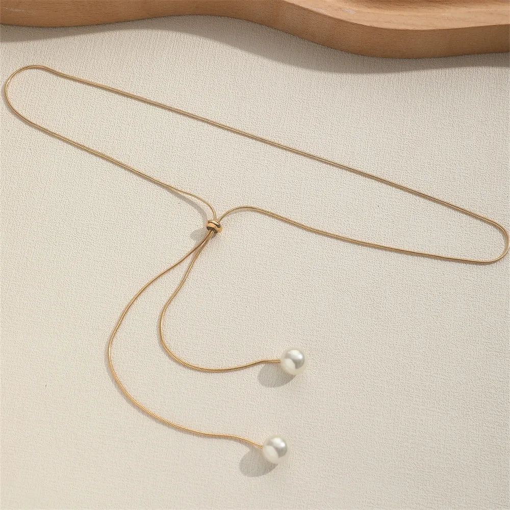 Pearl Adjustable Chain Necklace for women