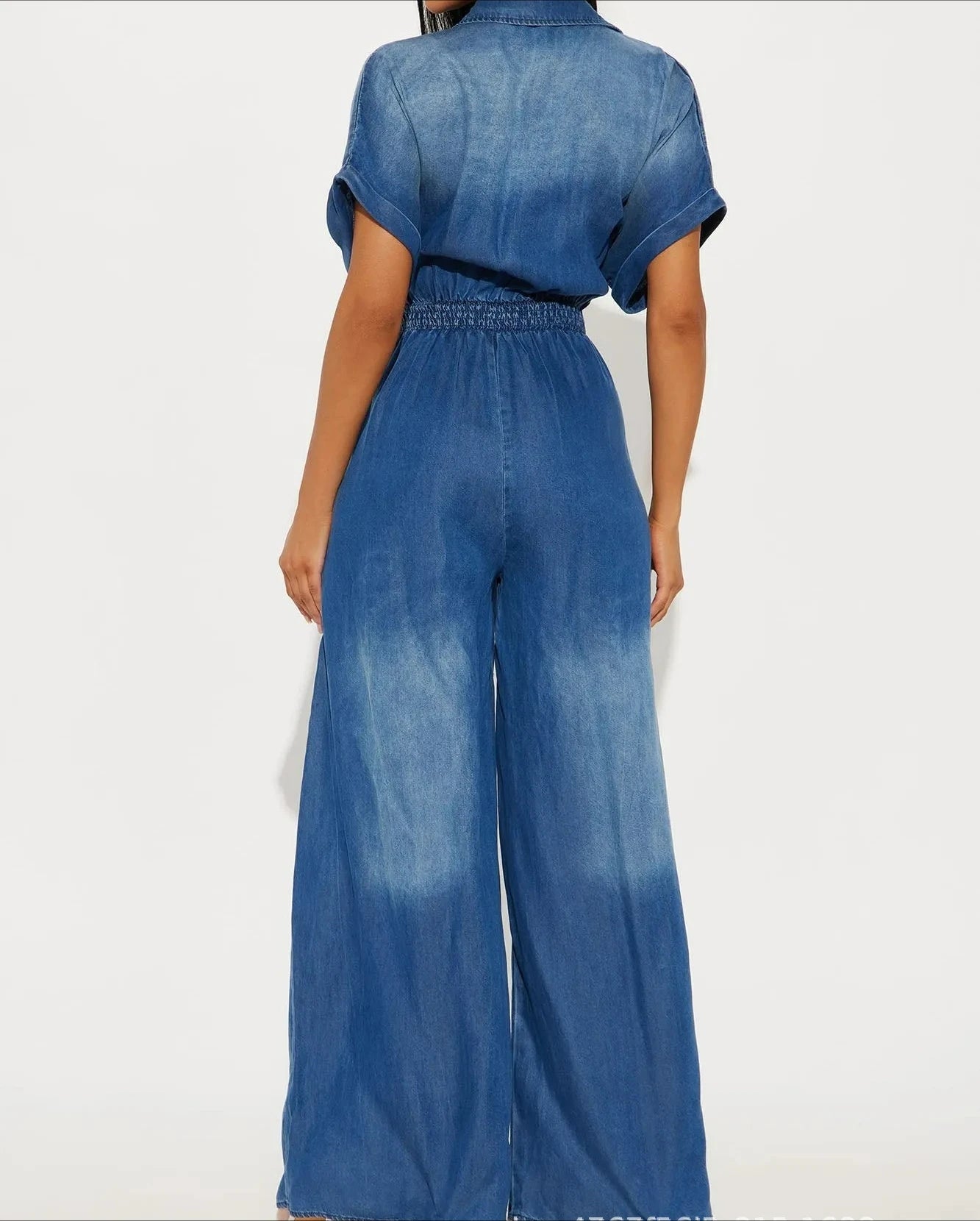 Denim Jumpsuits Women Loose Rompers Tie Dye One Piece Y2k Streetwear Wide Leg Jumpsuit