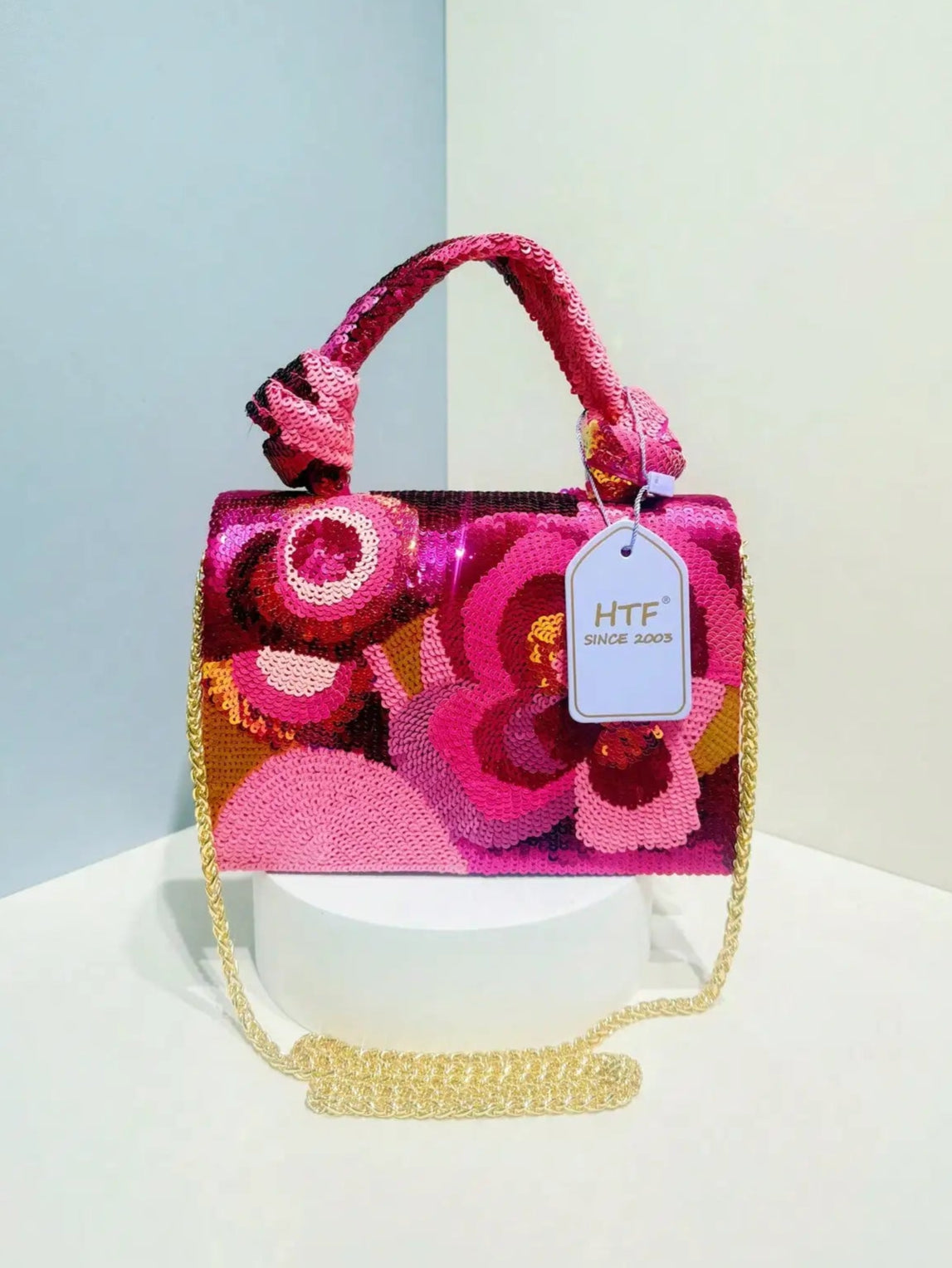 Sequin Embroidered Floral Design Party Wedding Evening Bag Women's Clutch