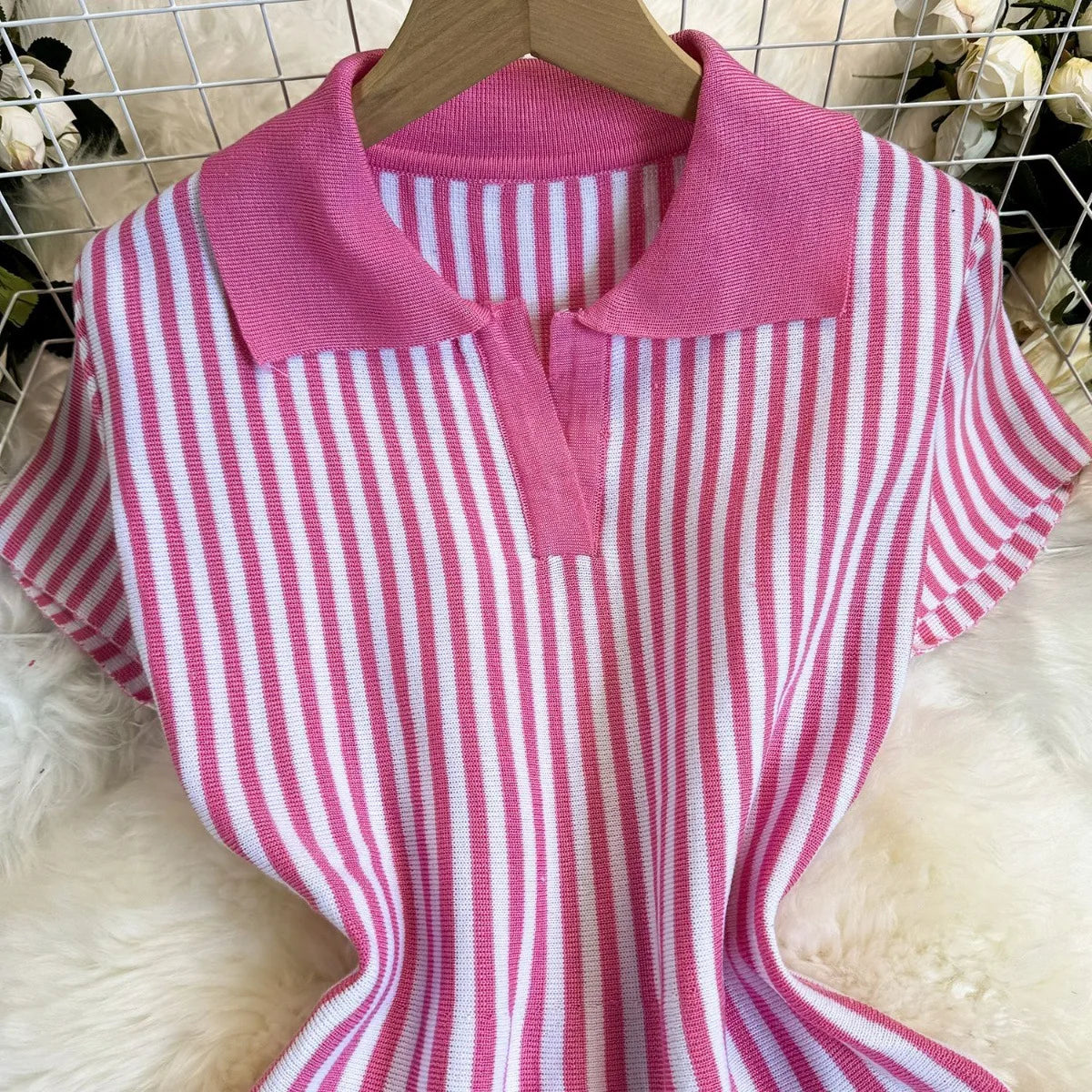 Sweater Striped Dress Knit Dresses Ruffles Party Casual Elegant Knitted Y2k Streetwear