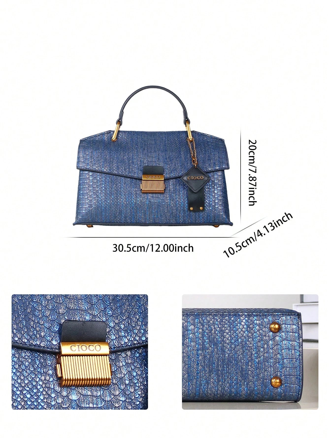 blue snake-shaped high-grade handbag fashion luxury luxury handbag lightweight large-capacity one-shoulder bag