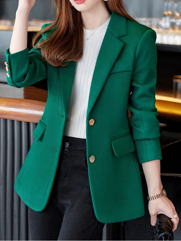Ladies Blazer Women Green Black Khaki Long Sleeve Female Business Work Wear Slim Formal Jacket for Winter