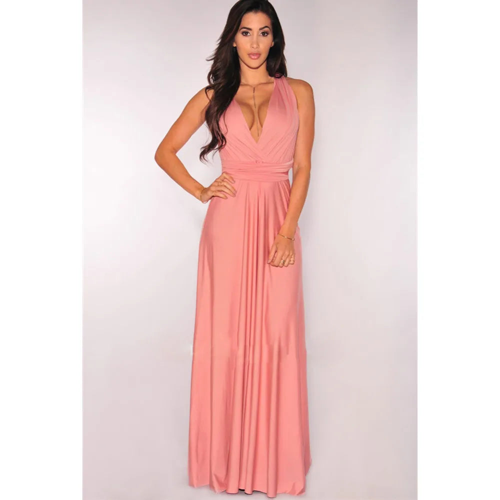 Multiway Wrap Convertible Boho Maxi Dress Bridesmaid Infinity Robe Dresses