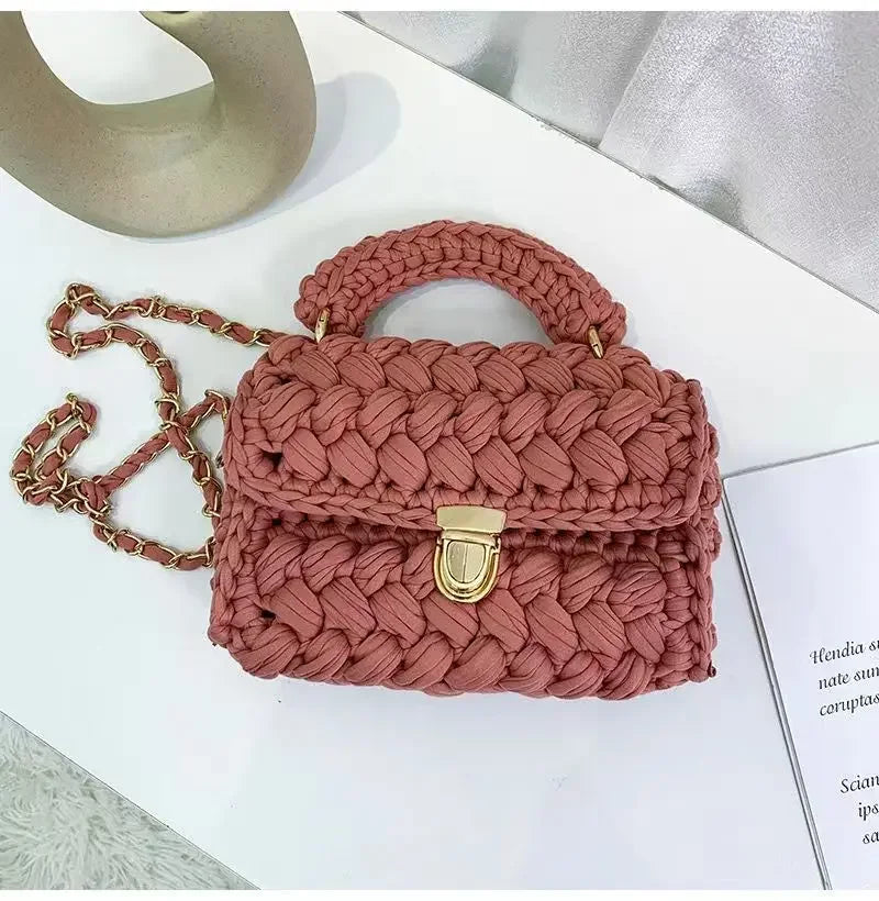 Shoulder Crochet Bag Exclusive Metal Lock and Buckle Hardware Set
