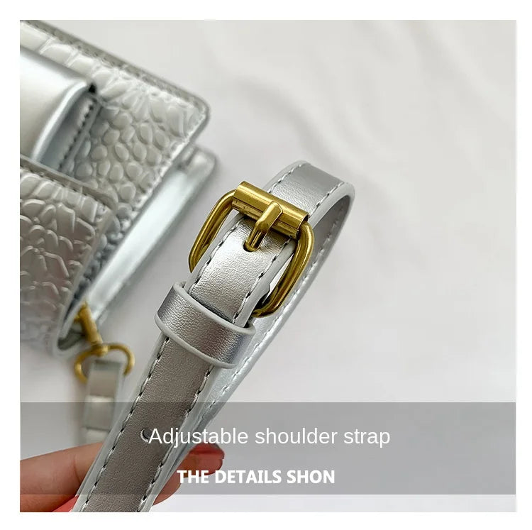 Ladies Shoulder Bag High Quality PU Stone Pattern Crossbody Bag for Women Armpit Clutch