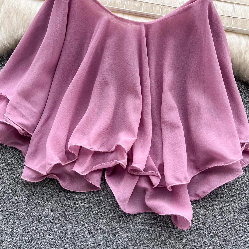 Summer Tops Spaghetti Straps Ruffle Sleeveless Tanks and Crop Tops Solid Tank Camisoles Women Y2k