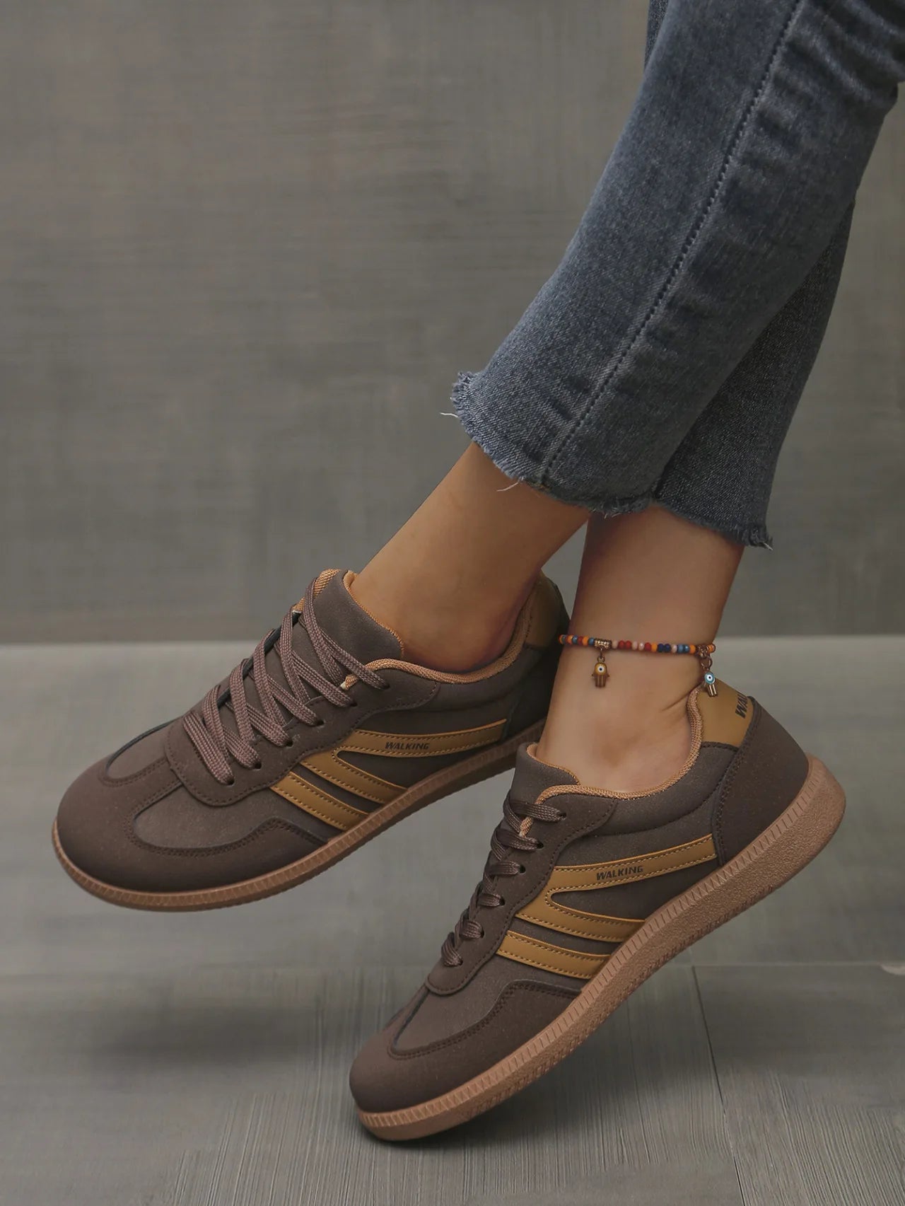 Mix Color Women's Autumn Sneakers Fashion Splicing Flat Heel Vulcanized Shoes Female Lace-Up Sneakers