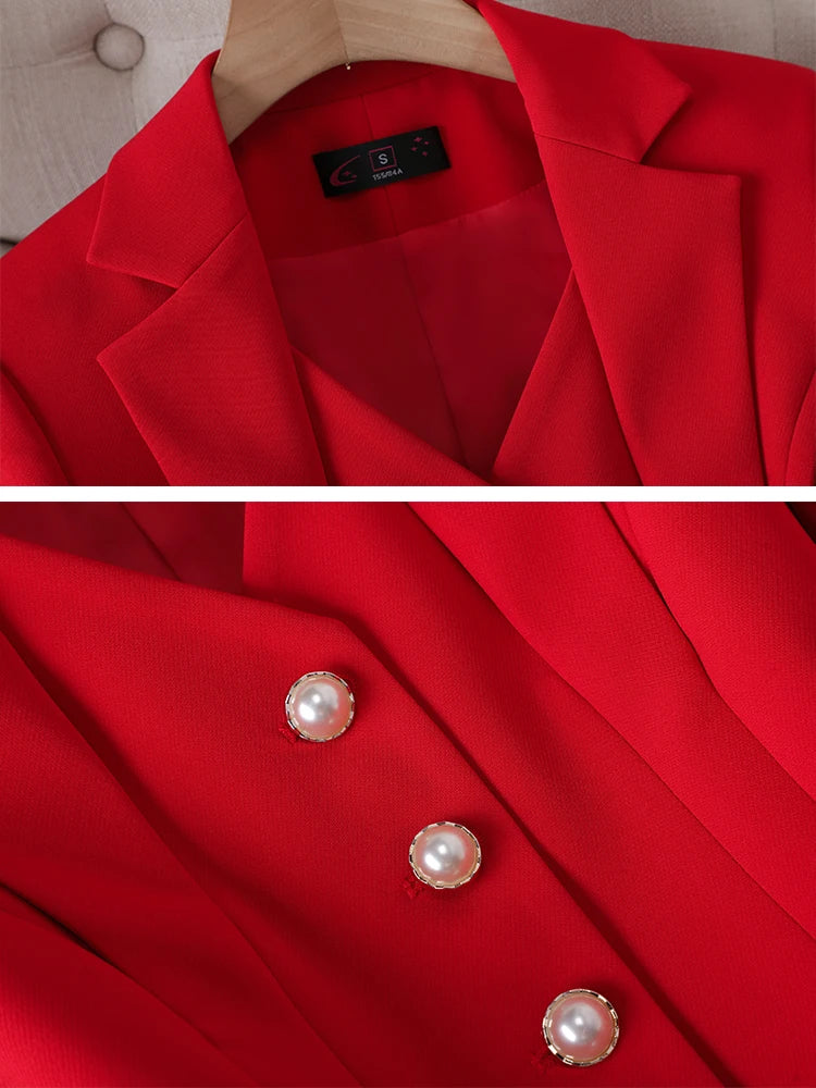 Blazer Jacket And Pant Suit Trousers Women Office Work Wear Formal 2 Piece Set