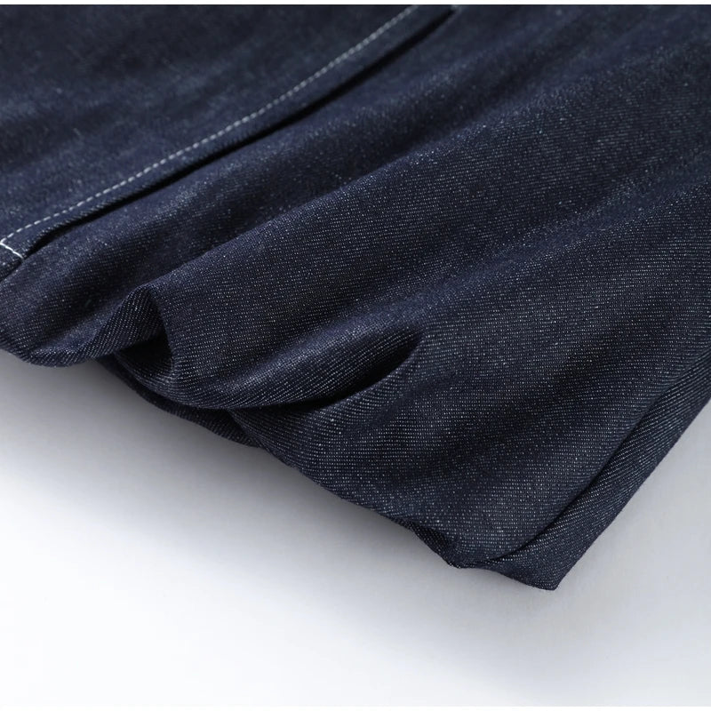 Denim Jacket Mini Skirt Women 2 Piece Set Stand Collar Zipper Long Sleeve Pocket Coat A-line Skirts