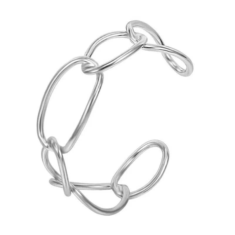 Round Chain Charms Cuff Bracelet For Women