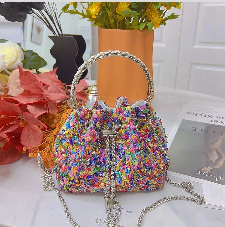 Color Tote Bag Women Luxury Designer Bags Casual Bucket Bag Banquet Makeup Bag