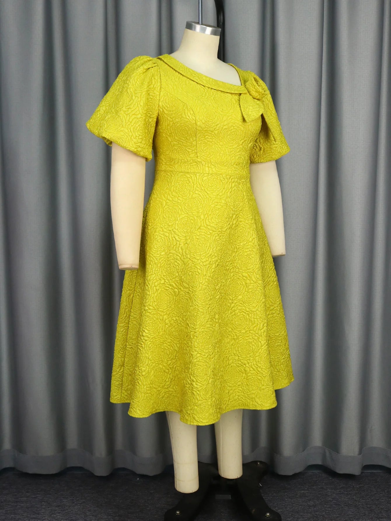 Women Plus Size Jacquard Dress A-Line Party Banquet Dress Cocktail Dress