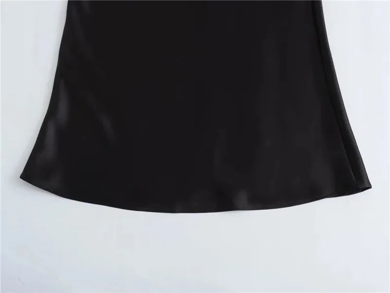 Black Satin Skirt Woman High Waist Elegant Long Skirts For Women Fashion Summer Midi Skirt Office Women's Skirts