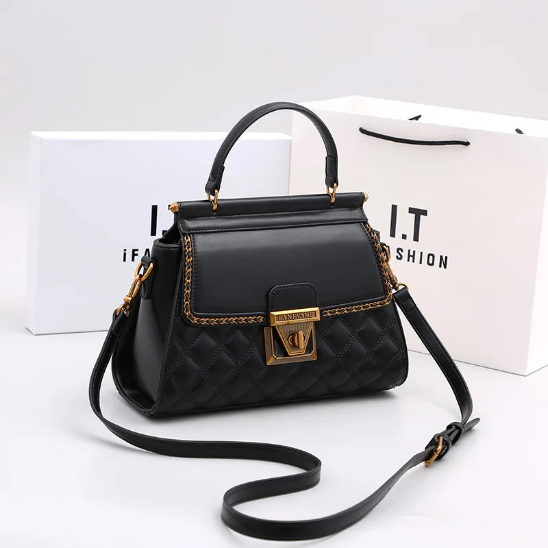Women's handbag high-end light luxury diamond grid small square bag, shoulder and crossbody
