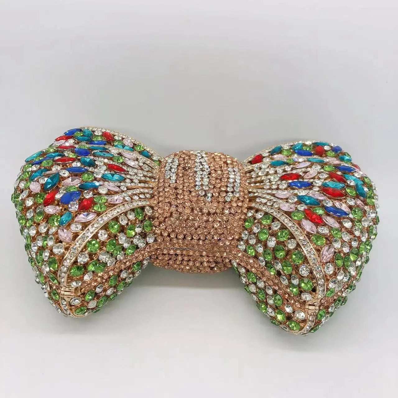 Rhinestone Green/Black Clutch Purse Bow Luxury Diamond Evening Clutches Wedding Bridal Bag