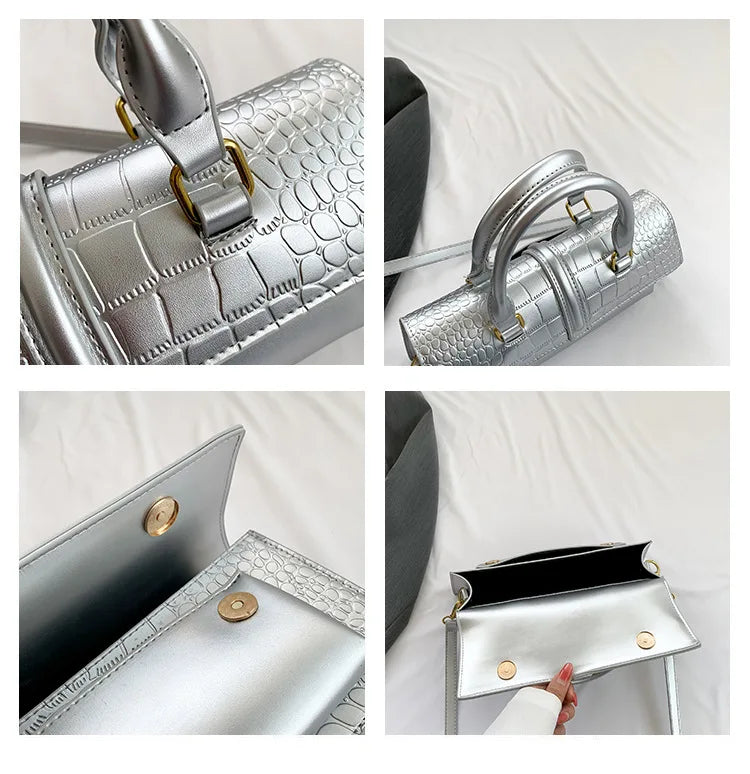 Ladies Shoulder Bag High Quality PU Stone Pattern Crossbody Bag for Women Armpit Clutch