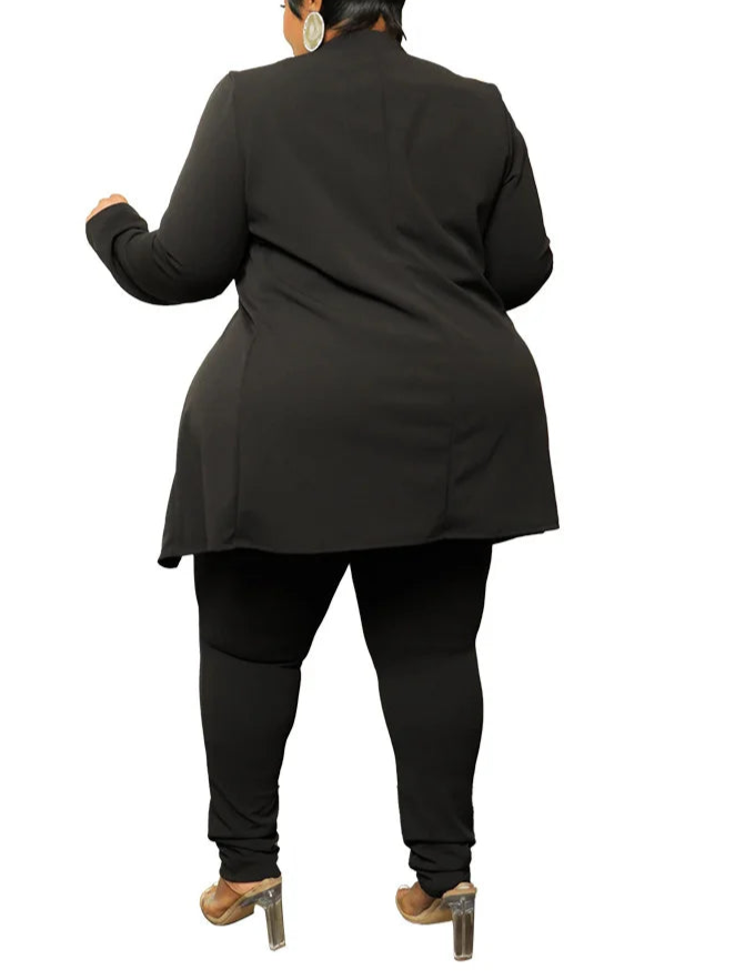 Plus Size Two Piece Outfits Women Matching Suit Solid Top Leggings Pants Sets