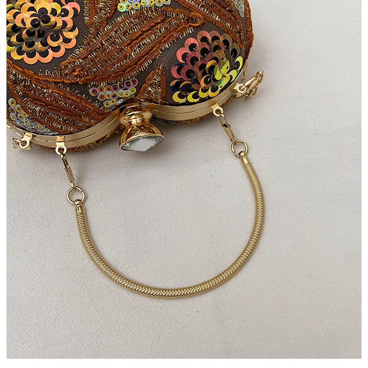Luxury Gold Clutch Bags for Women Evening Purse Designer Crossbody Bag