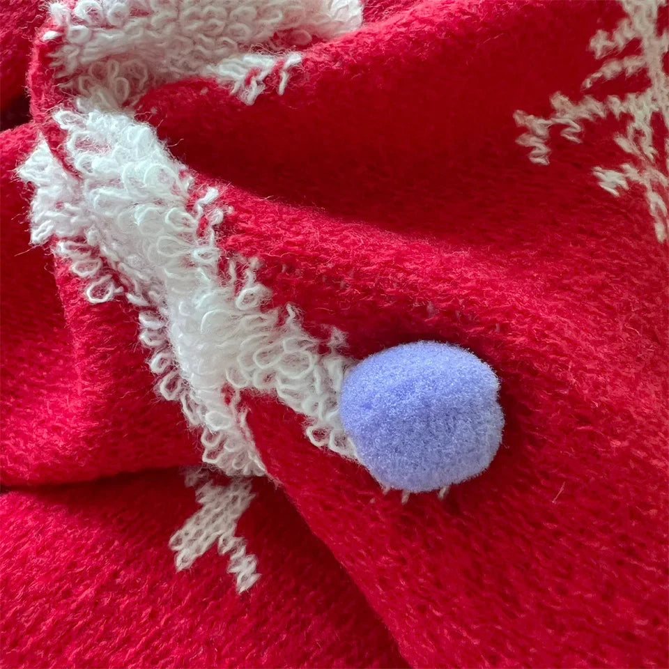 Jacquard Ball Christmas Sweater Pullover Round Neck Sweater