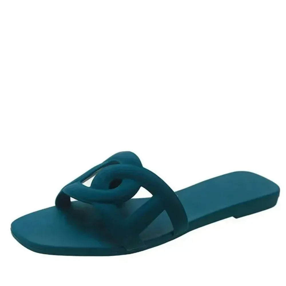 Women Dressy Flat Slippers Comfort Flip-flops Flat Slides Casual Summer Shoes
