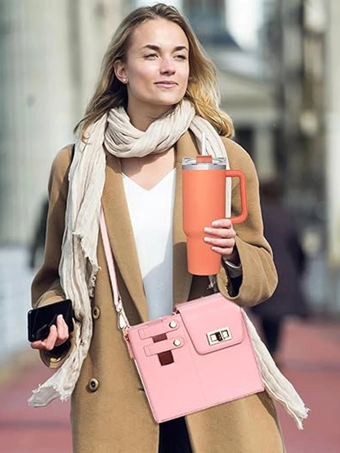 Outdoor portable crossbody water bottle storage bag single shoulder solid color
