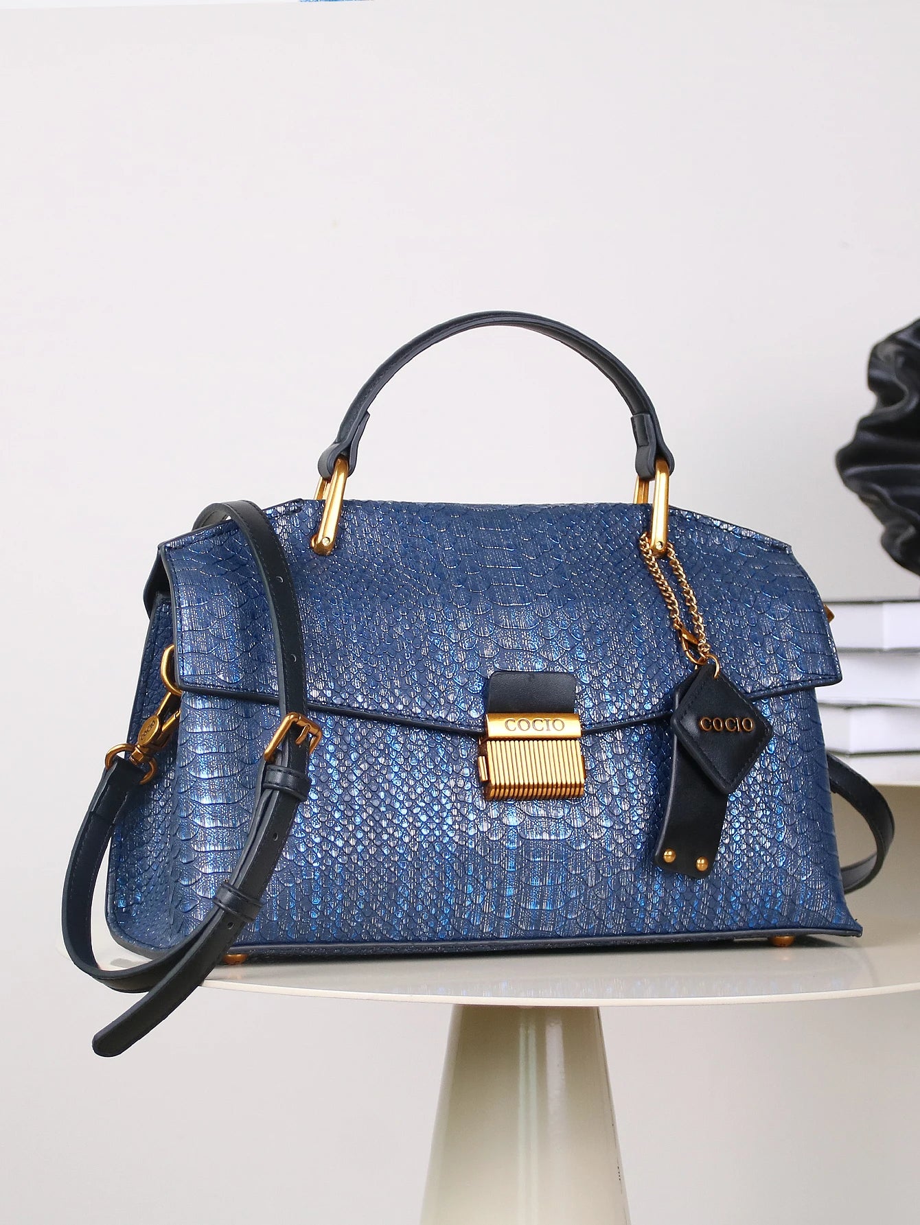 blue snake-shaped high-grade handbag fashion luxury luxury handbag lightweight large-capacity one-shoulder bag