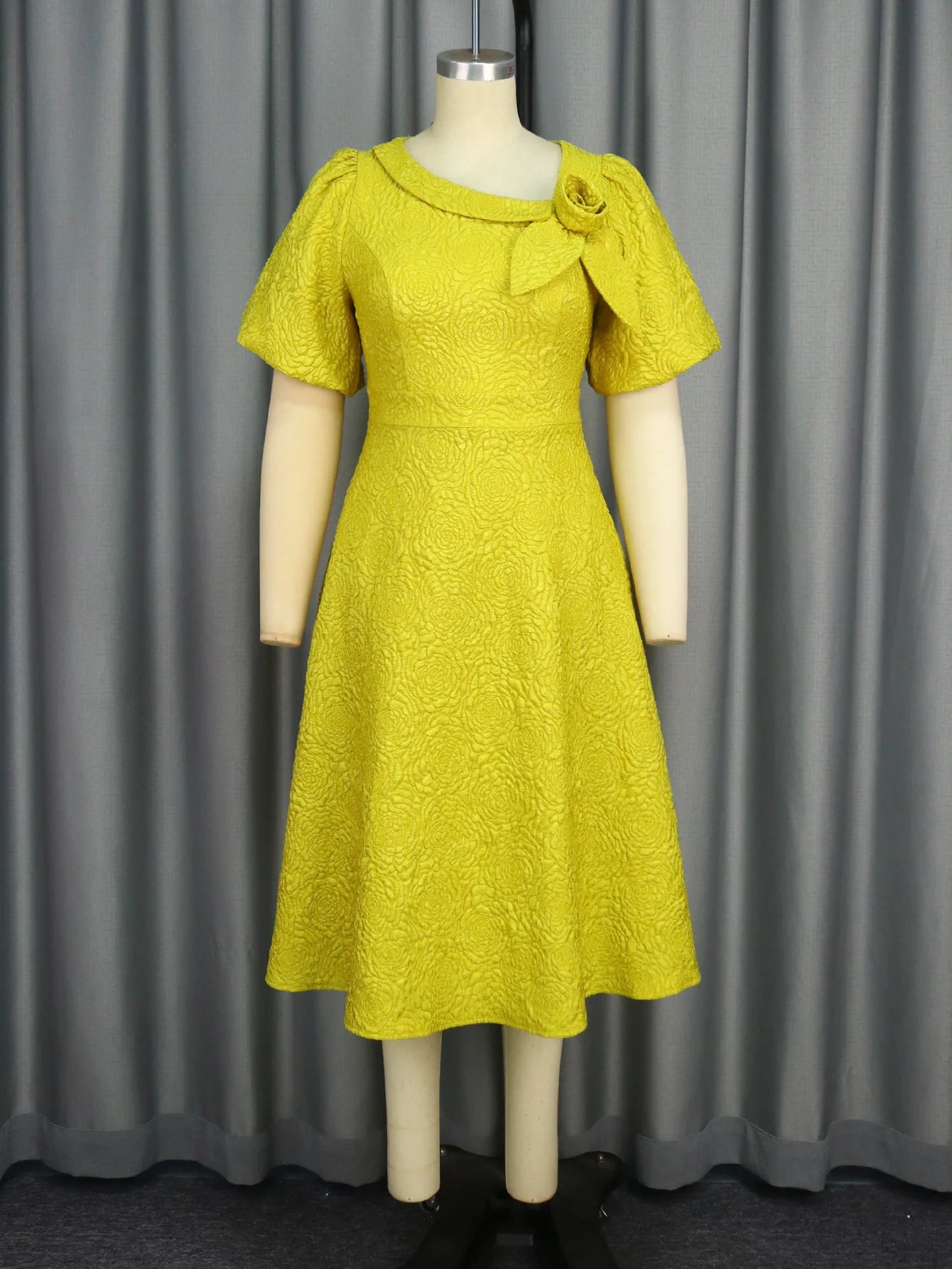 Women Plus Size Jacquard Dress A-Line Party Banquet Dress Cocktail Dress
