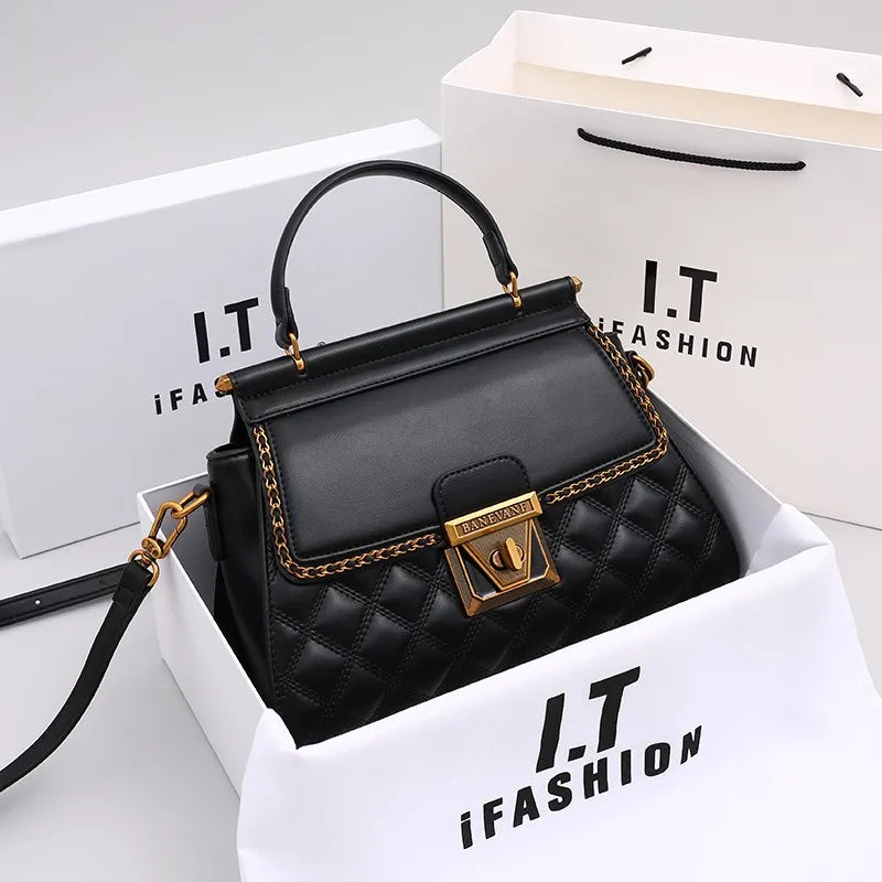 Women's handbag high-end light luxury diamond grid small square bag, shoulder and crossbody