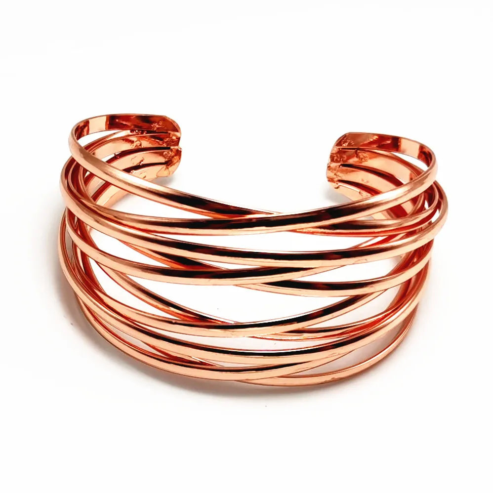 Round Chain Charms Cuff Bracelet For Women